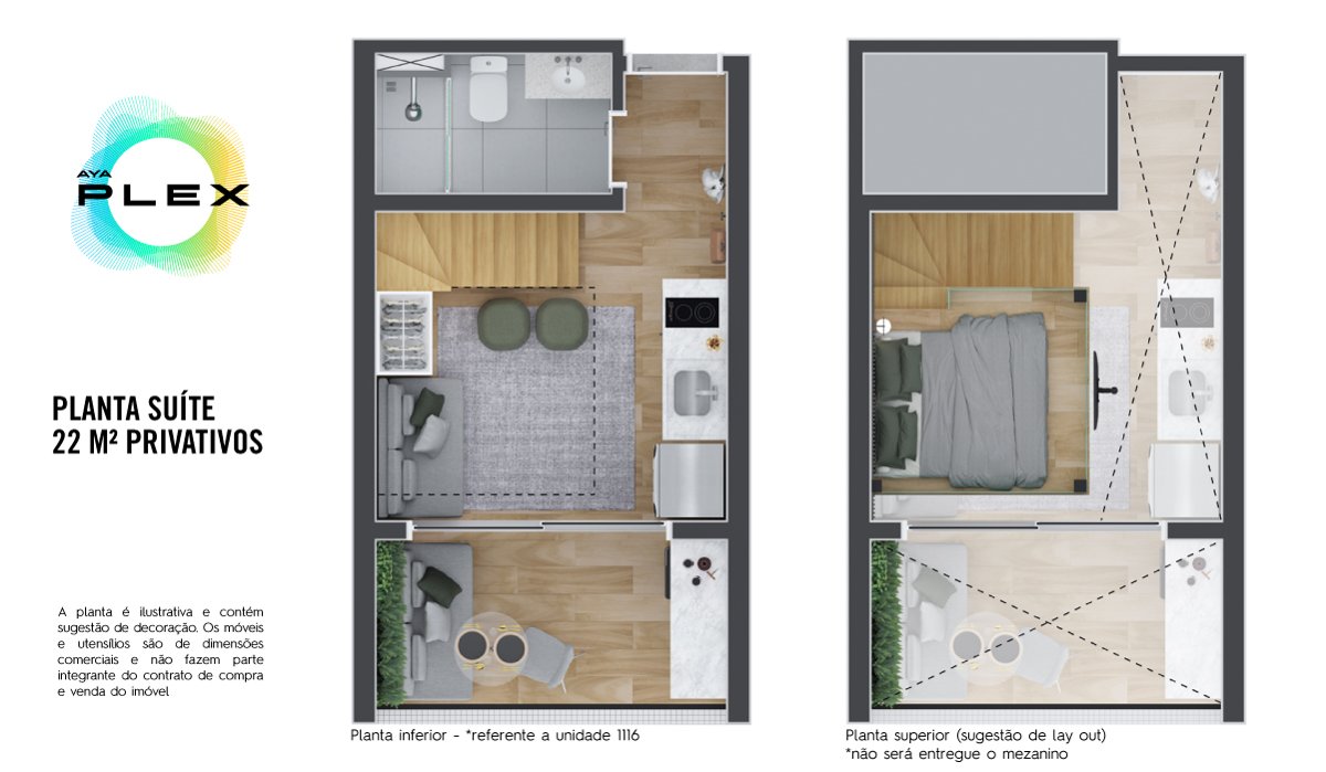 Planta AYA Plex de 22 m²